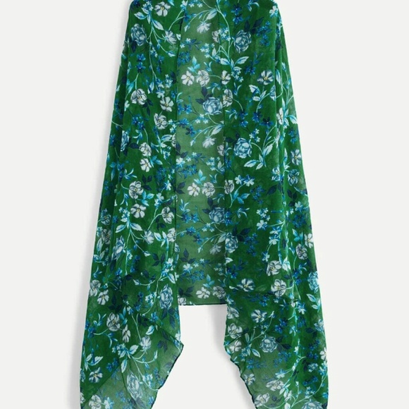 Accessories - Green and Blue floral scarf